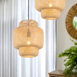 handmade-bamboo-contemporary-farmhouse-rustic-celling-hanging-wall-lamp-plug-in-rattan-lantern-fixture-with-wall-ceiling-mounted-holder-industrial-chandelier-lights-for-living-room-bedroom-dining-room-restaurantcake-shape